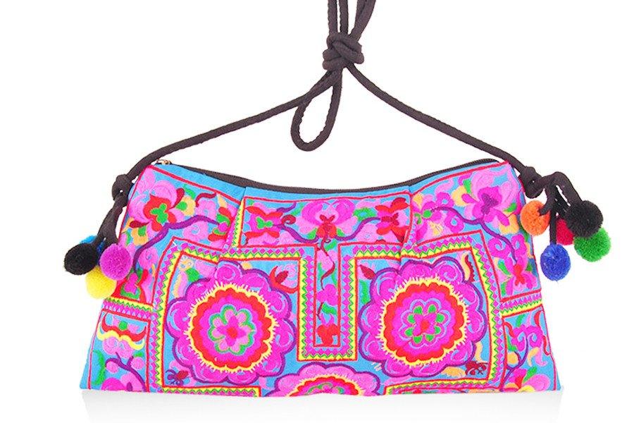 Blue Applique Clutch Handbag - Lila Nikole