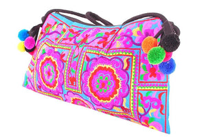 Blue Applique Clutch Handbag - Lila Nikole
